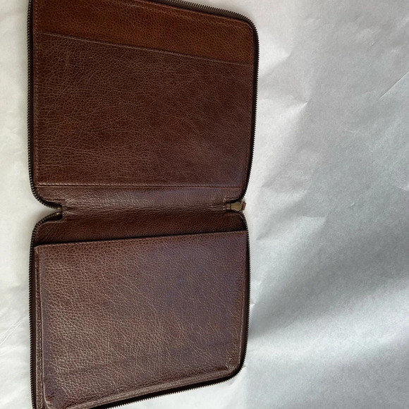 Gerard Darel Brown Zip Around Genuine Leather Tablet Bag Sleeve 10 x 9… - Picture 5 of 7